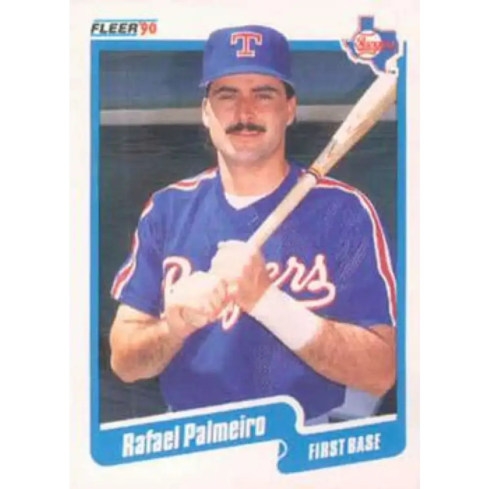 1990 Fleer #308 Rafael Palmeiro NM-MT Texas Rangers Baseball Card - Baseball Card Single