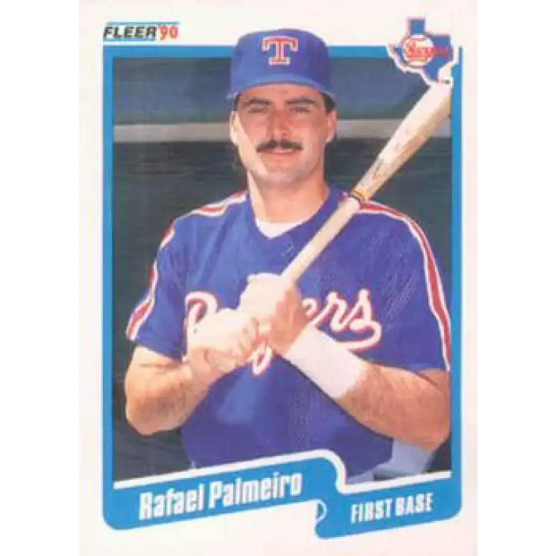 1990 Fleer #308 Rafael Palmeiro NM-MT Texas Rangers Baseball Card - Baseball Card Single