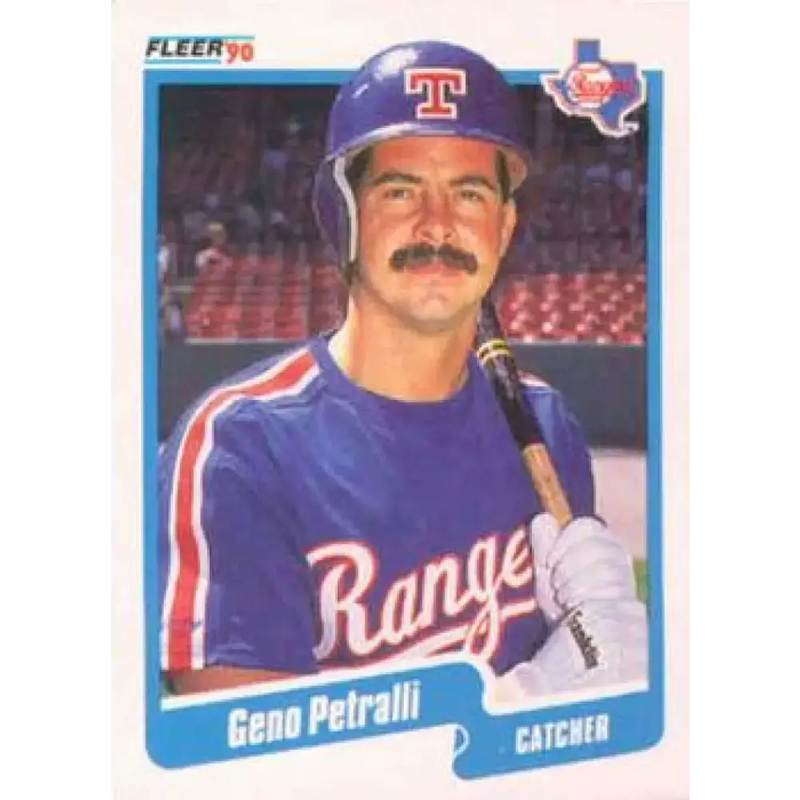 1990 Fleer #309 Geno Petralli NM-MT Texas Rangers Baseball Card - Baseball Card Single