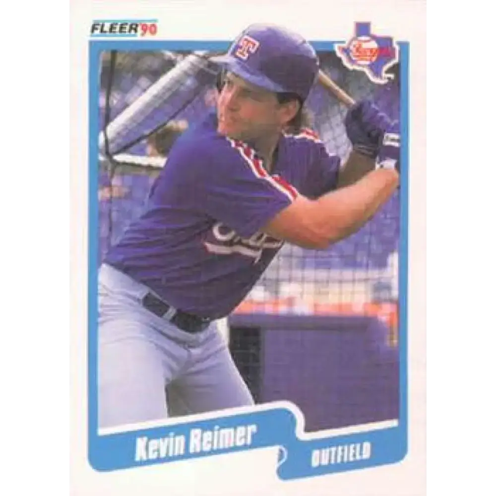 1990 Fleer #310 Kevin Reimer NM-MT Texas Rangers Baseball Card - Baseball Card Single