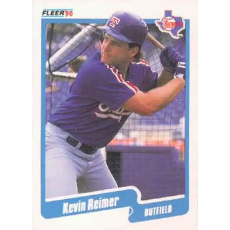 1990 Fleer #310 Kevin Reimer NM-MT Texas Rangers Baseball Card - Baseball Card Single