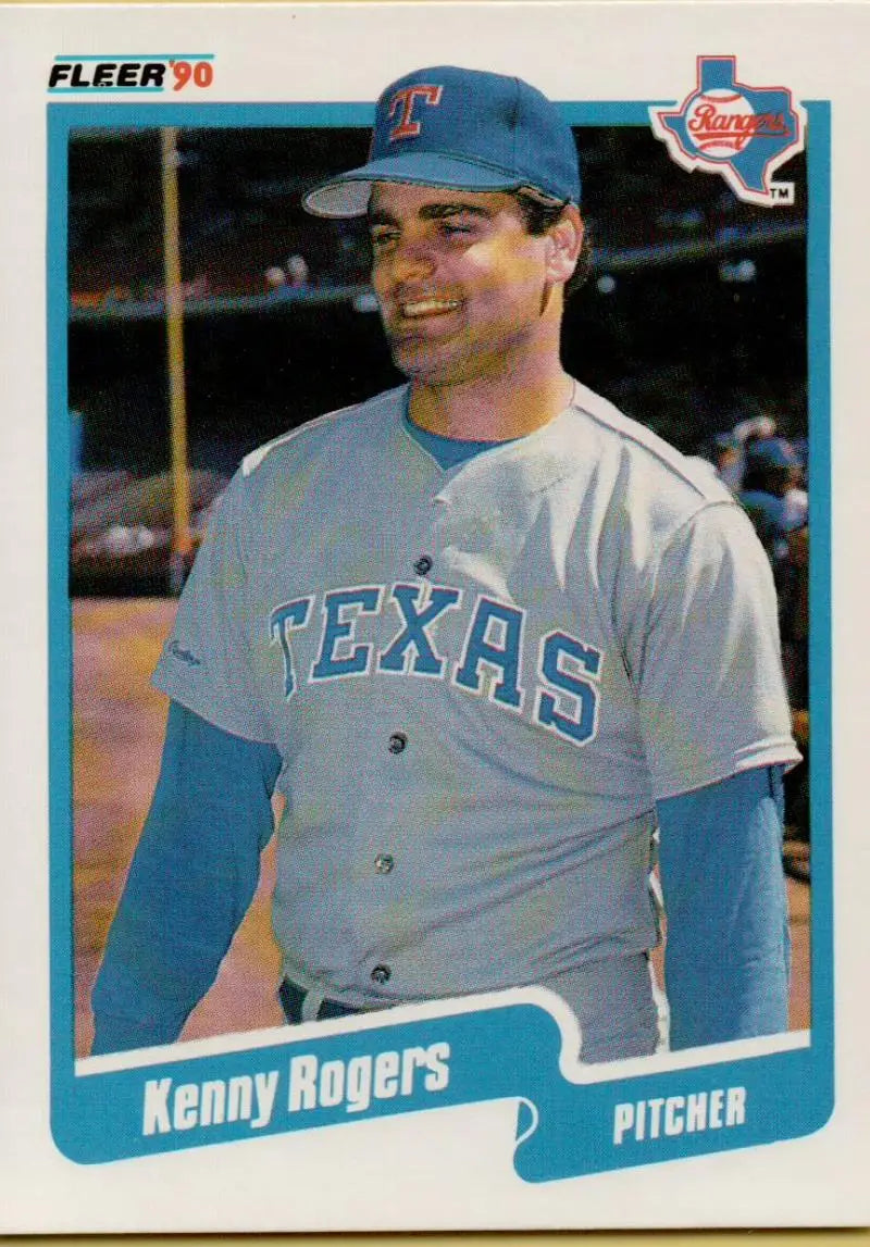 1990 Fleer #311 Kenny Rogers NM-MT Texas Rangers Baseball Card - Baseball Card Single