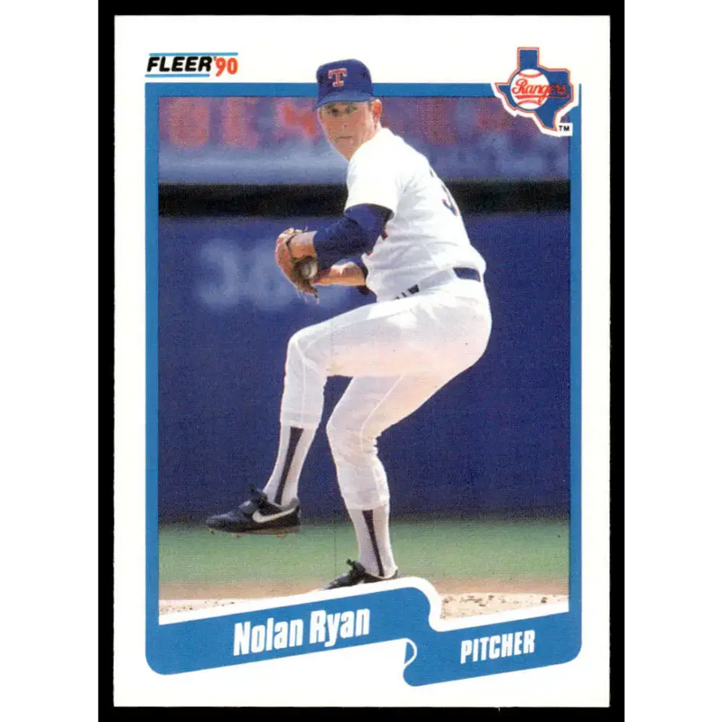 1990 Fleer #313 Nolan Ryan EX/NM Texas Rangers Baseball Card - Baseball Card Single