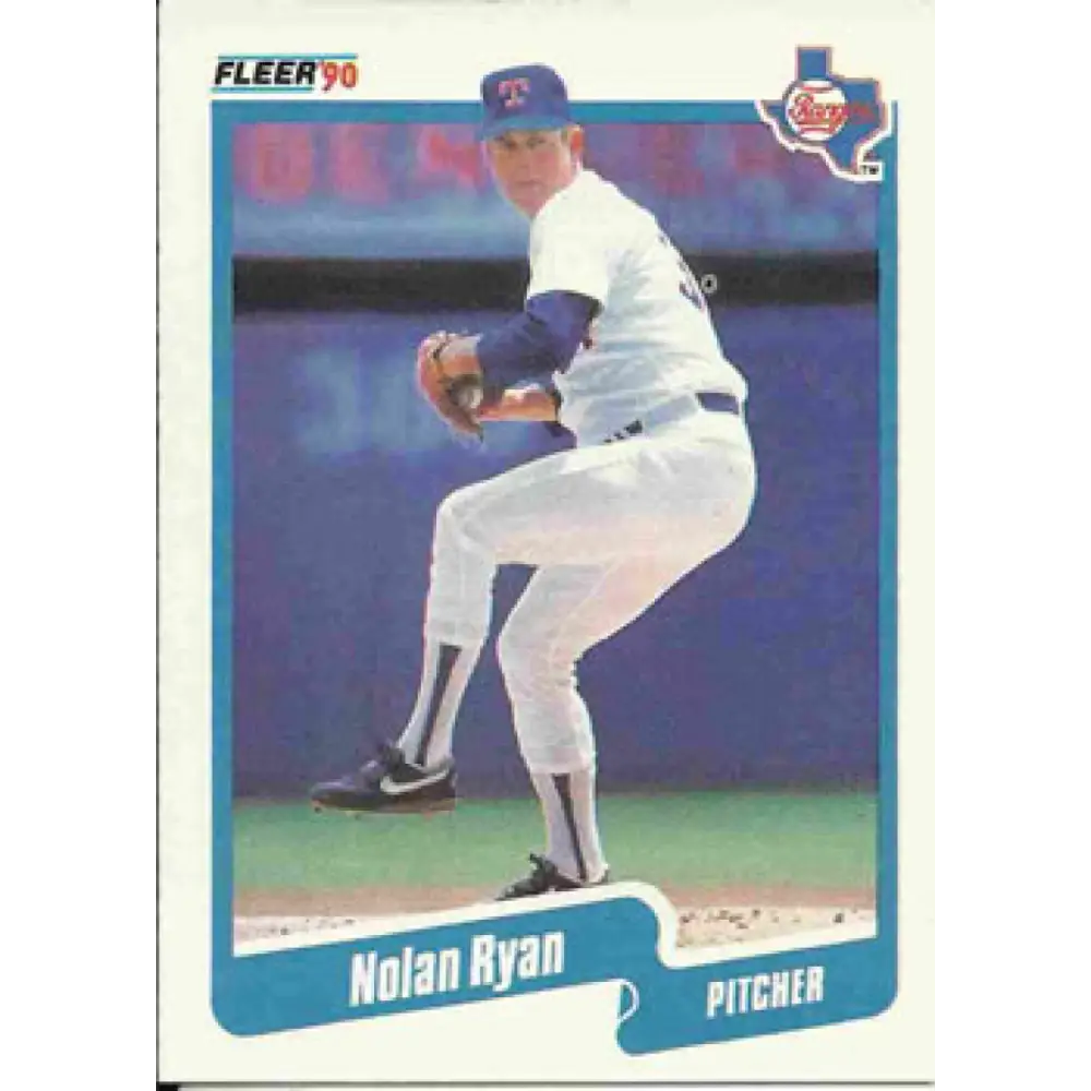 1990 Fleer #313 Nolan Ryan NM-MT Texas Rangers Baseball Card Image 1