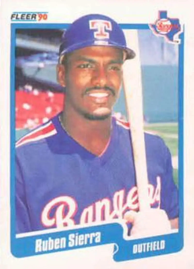 1990 Fleer #314 Ruben Sierra NM-MT Texas Rangers Baseball Card - Baseball Card Single