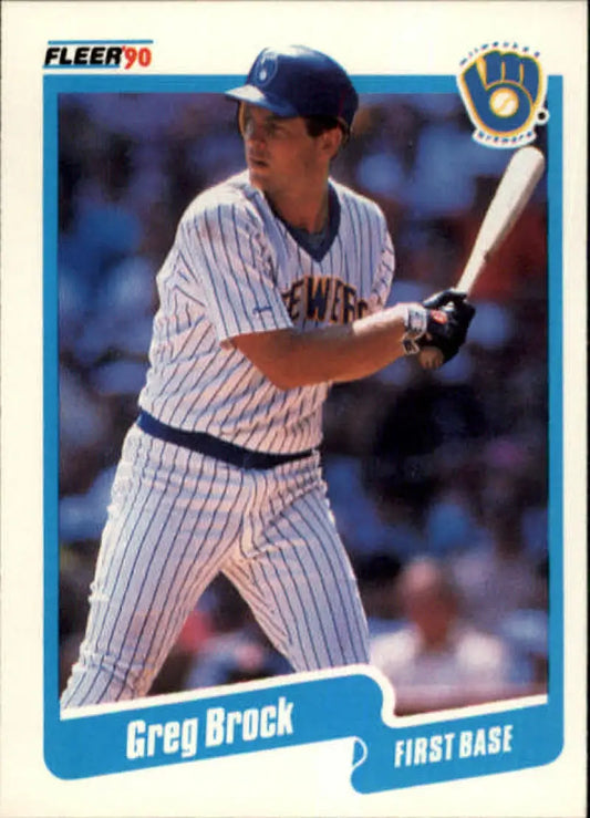 1990 Fleer #318 Greg Brock NM-MT Milwaukee Brewers Baseball Card