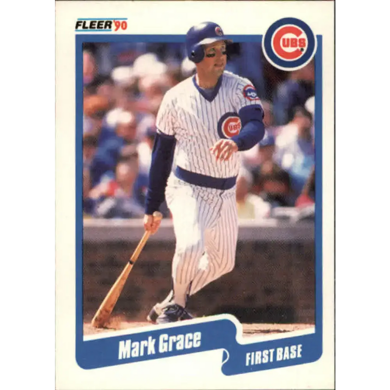 1990 Fleer #32 Mark Grace NM-MT Chicago Cubs Baseball Card - Baseball Card Single