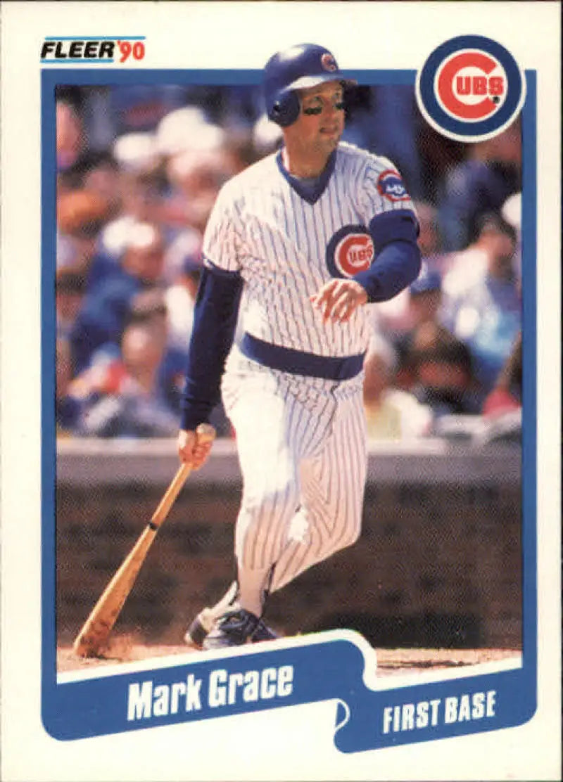 1990 Fleer #32 Mark Grace NM-MT Chicago Cubs Baseball Card - Baseball Card Single
