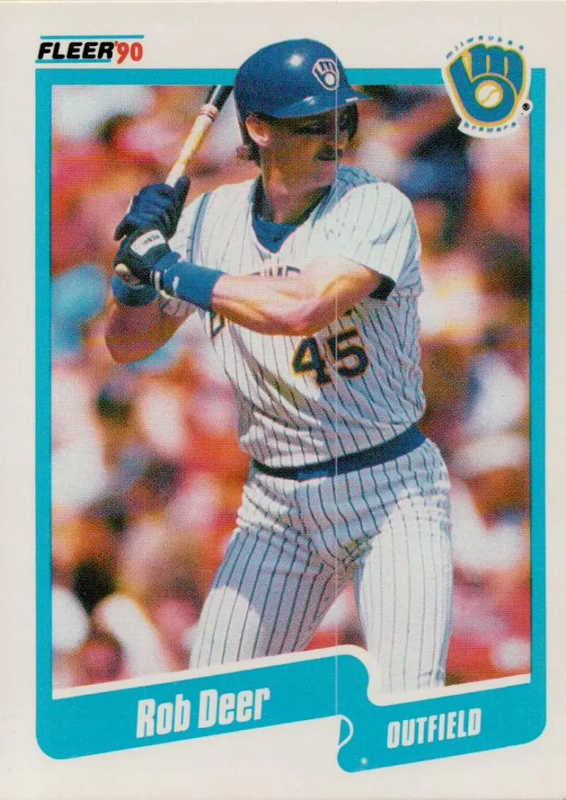1990 Fleer #320 Rob Deer NM-MT Milwaukee Brewers Baseball Card - Baseball Card Single