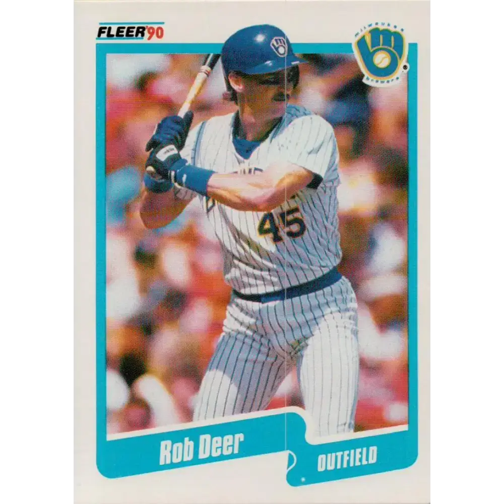 1990 Fleer #320 Rob Deer NM-MT Milwaukee Brewers Baseball Card - Baseball Card Single