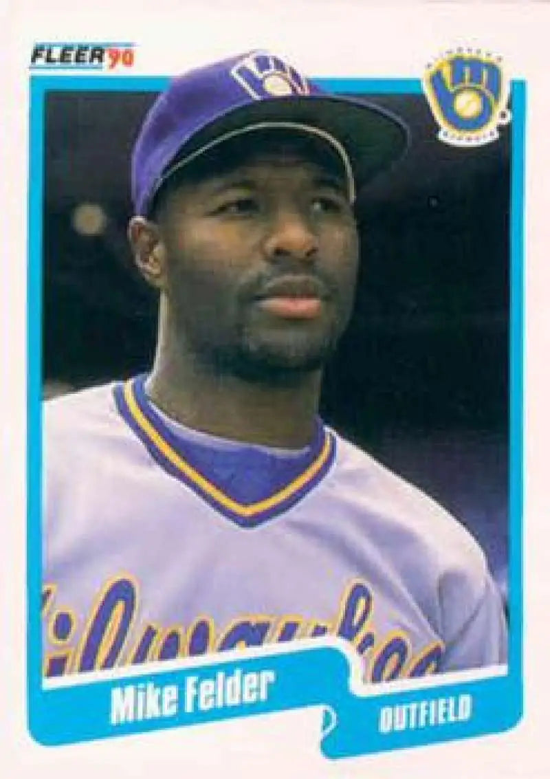 1990 Fleer #321 Mike Felder NM-MT Milwaukee Brewers Baseball Card