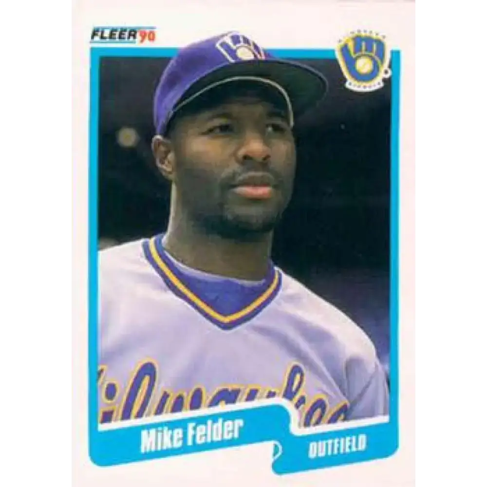 1990 Fleer #321 Mike Felder NM-MT Milwaukee Brewers Baseball Card - Baseball Card Single