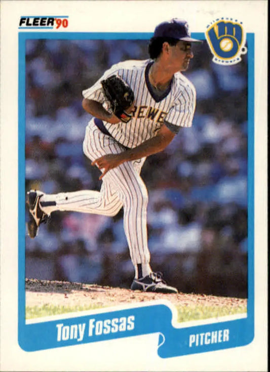 1990 Fleer #323 Tony Fossas NM-MT RC Rookie Milwaukee Brewers Baseball Card
