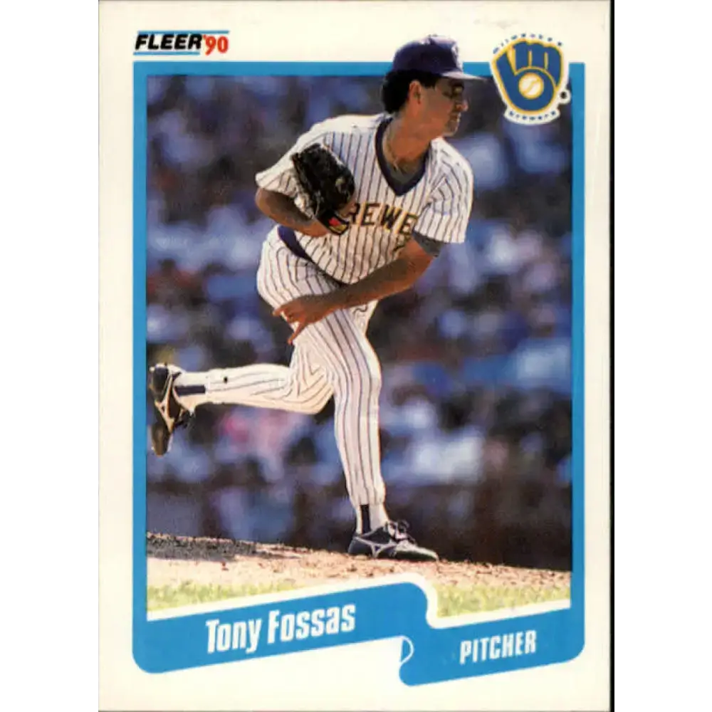 1990 Fleer #323 Tony Fossas NM-MT RC Rookie Milwaukee Brewers Baseball Card - Baseball Card Single
