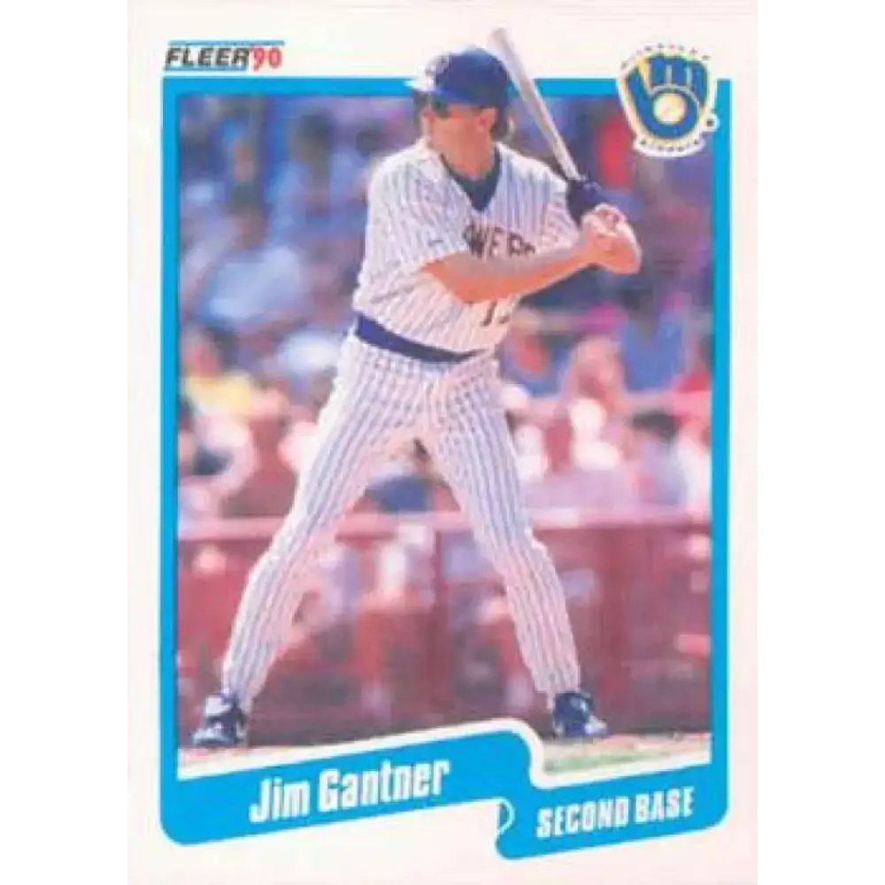 1990 Fleer #324 Jim Gantner NM-MT Milwaukee Brewers Baseball Card - Baseball Card Single