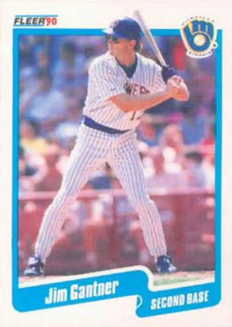 1990 Fleer #324 Jim Gantner NM-MT Milwaukee Brewers Baseball Card - Baseball Card Single