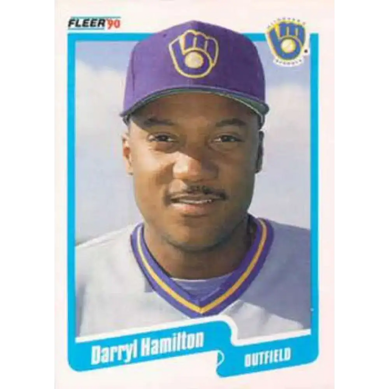1990 Fleer #325 Darryl Hamilton NM-MT Milwaukee Brewers Baseball Card - Baseball Card Single