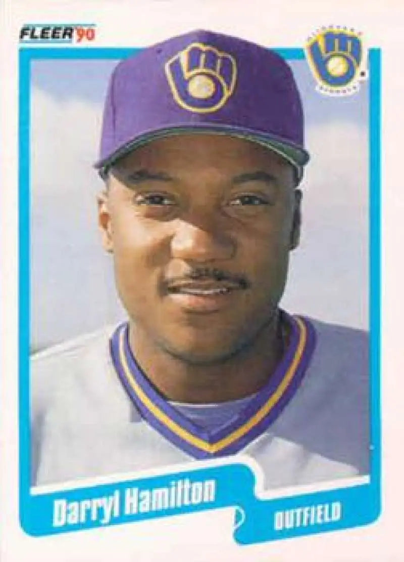 1990 Fleer #325 Darryl Hamilton NM-MT Milwaukee Brewers Baseball Card