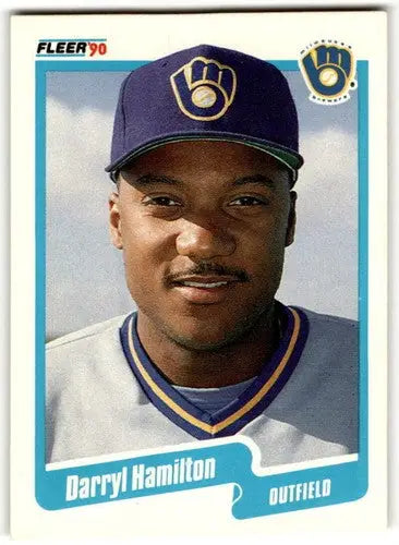 Original gloss Darryl Hamilton baseball card from 1990 Fleer #325, sports cards collectible