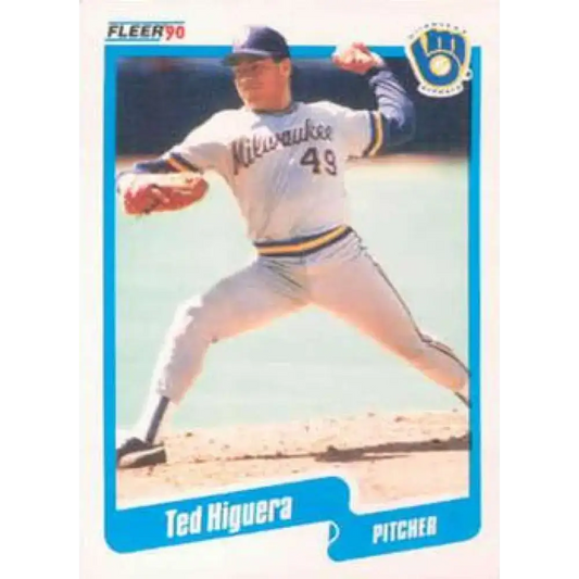 1990 Fleer #326 Teddy Higuera NM-MT Milwaukee Brewers Baseball Card - Baseball Card Single
