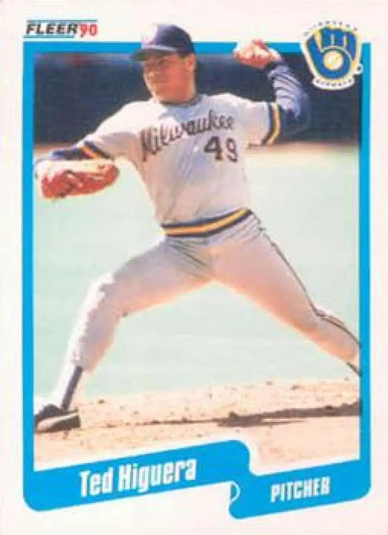 1990 Fleer #326 Teddy Higuera NM-MT Milwaukee Brewers Baseball Card - Baseball Card Single