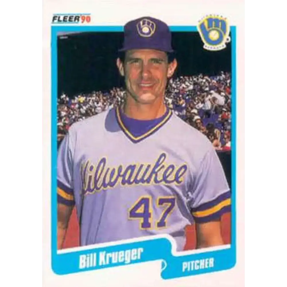 1990 Fleer #328 Bill Krueger UER NM-MT Milwaukee Brewers Baseball Card - Baseball Card Single