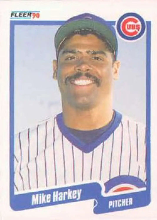 1990 Fleer #33 Mike Harkey NM-MT Chicago Cubs Baseball Card - Baseball Card Single