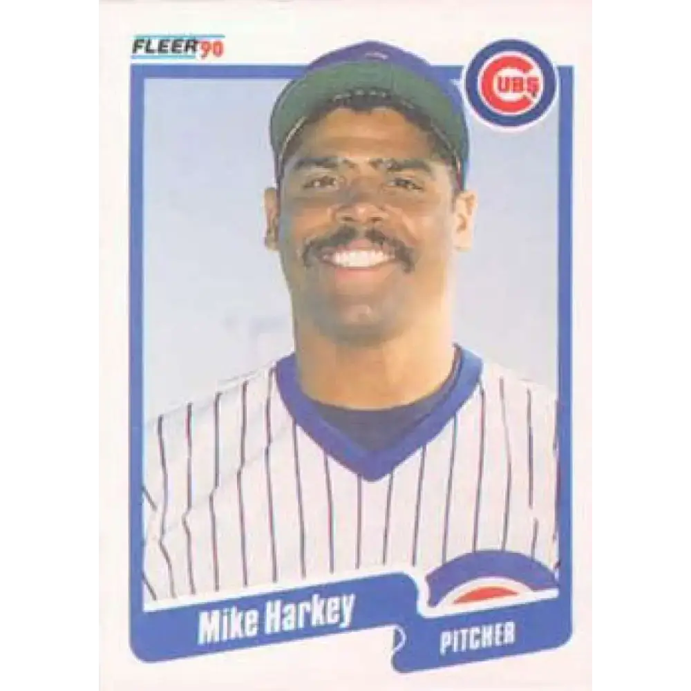 1990 Fleer #33 Mike Harkey NM-MT Chicago Cubs Baseball Card - Baseball Card Single