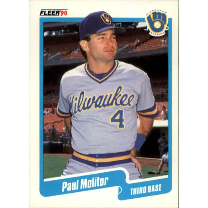 1990 Fleer #330 Paul Molitor NM-MT Milwaukee Brewers Baseball Card - Baseball Card Single