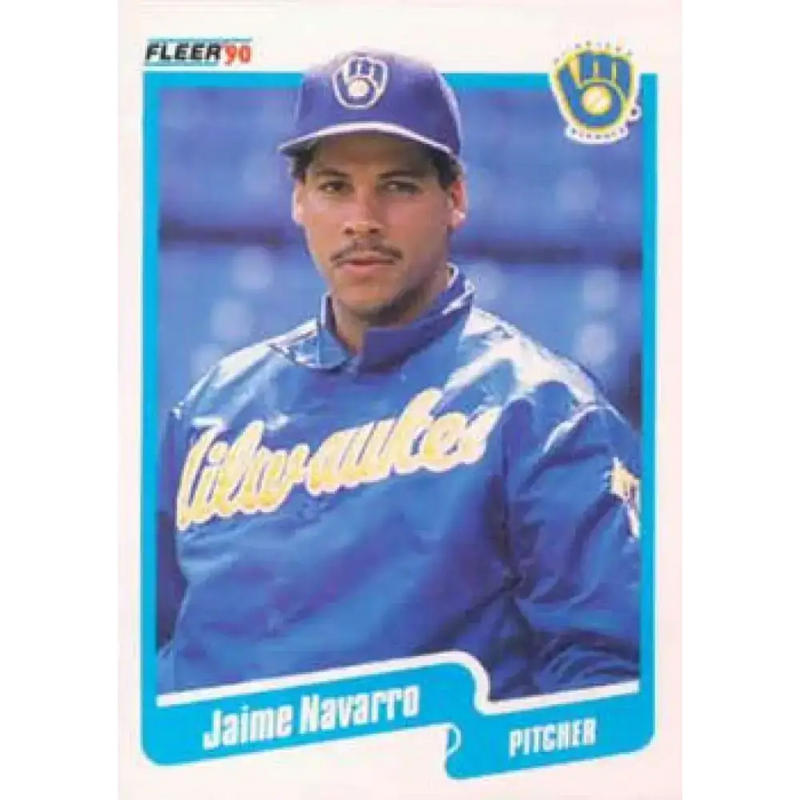1990 Fleer #331 Jaime Navarro NM-MT Milwaukee Brewers Baseball Card - Baseball Card Single