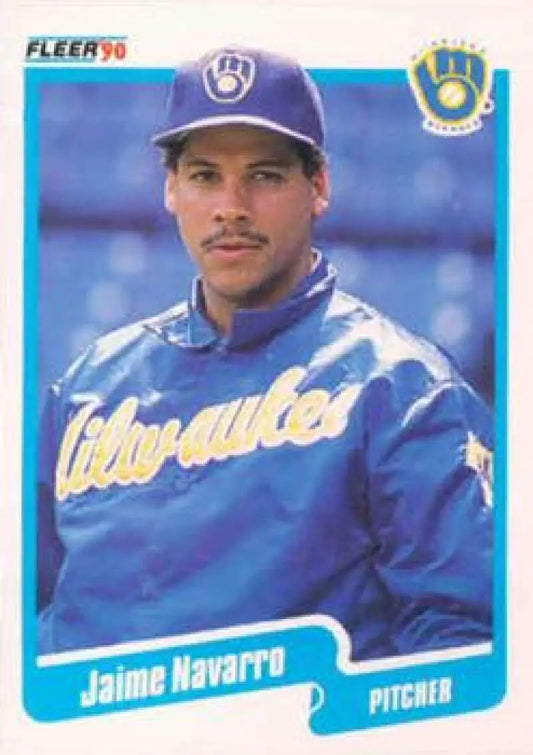 1990 Fleer #331 Jaime Navarro NM-MT Milwaukee Brewers Baseball Card - Baseball Card Single