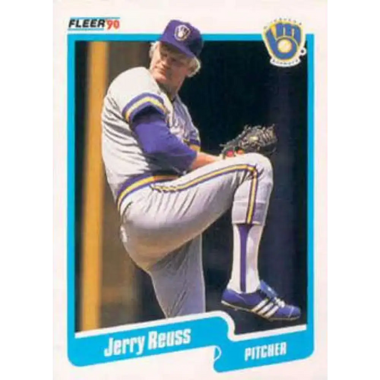 1990 Fleer #335 Jerry Reuss NM-MT Milwaukee Brewers Baseball Card - Baseball Card Single