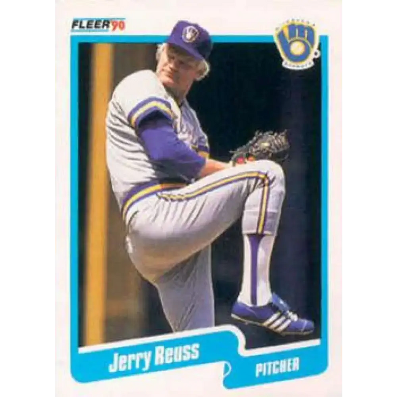 1990 Fleer #335 Jerry Reuss NM-MT Milwaukee Brewers Baseball Card - Baseball Card Single