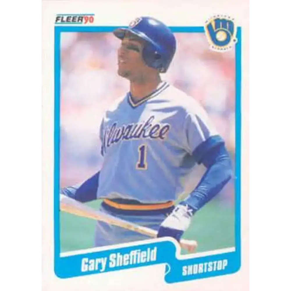 1990 Fleer #336 Gary Sheffield NM-MT Milwaukee Brewers Baseball Card - Baseball Card Single