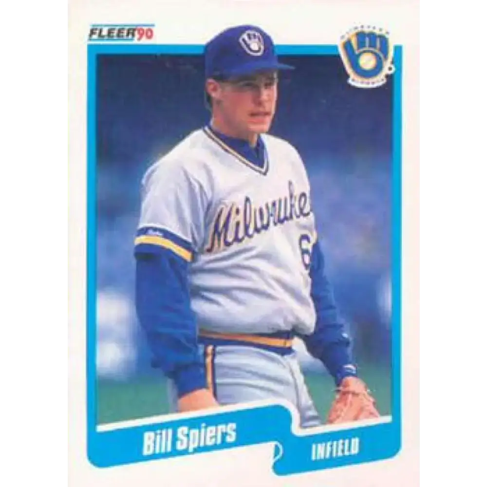 1990 Fleer #337 Bill Spiers NM-MT Milwaukee Brewers Baseball Card - Baseball Card Single
