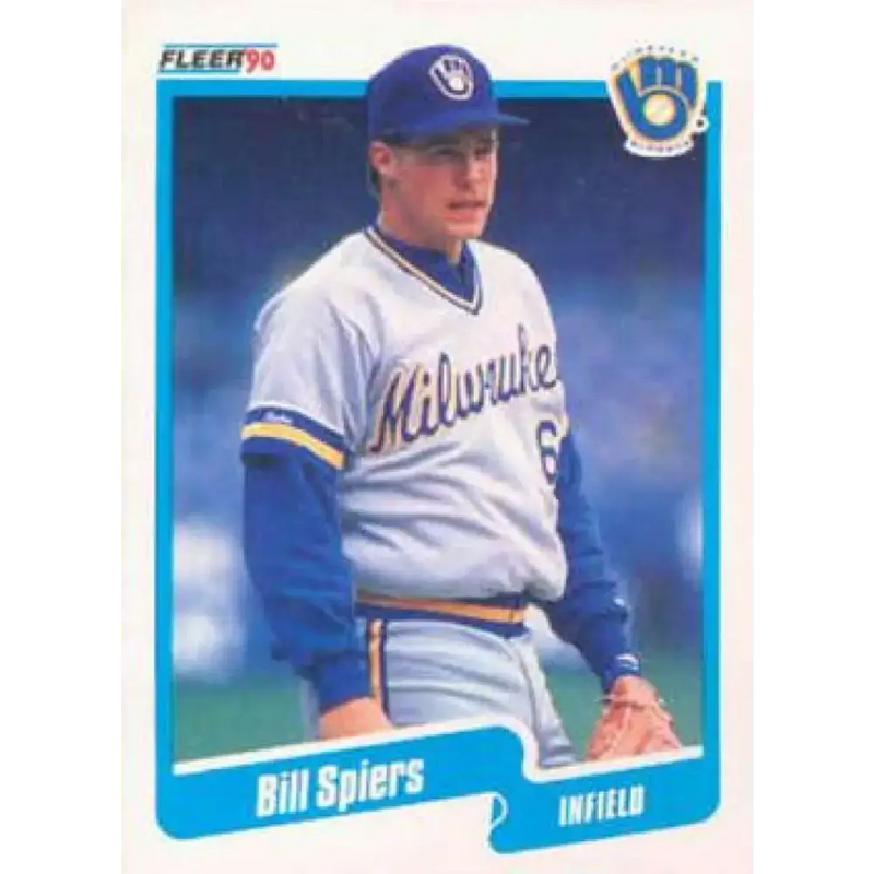 1990 Fleer #337 Bill Spiers NM-MT Milwaukee Brewers Baseball Card - Baseball Card Single