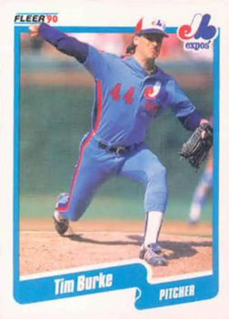 1990 Fleer #342 Tim Burke NM-MT Montreal Expos Baseball Card - Baseball Card Single