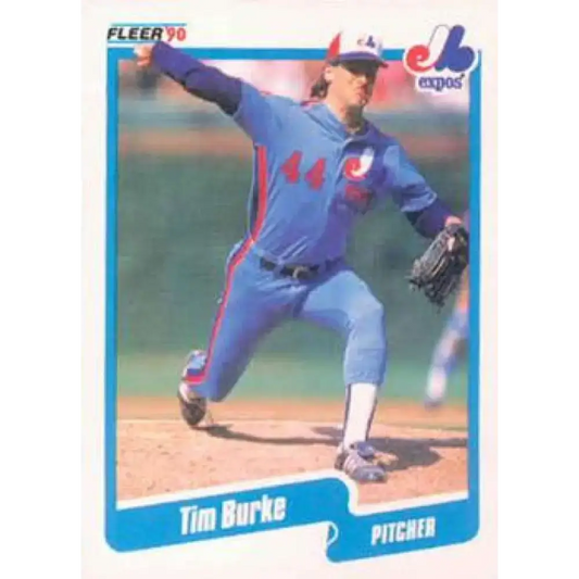 1990 Fleer #342 Tim Burke NM-MT Montreal Expos Baseball Card - Baseball Card Single