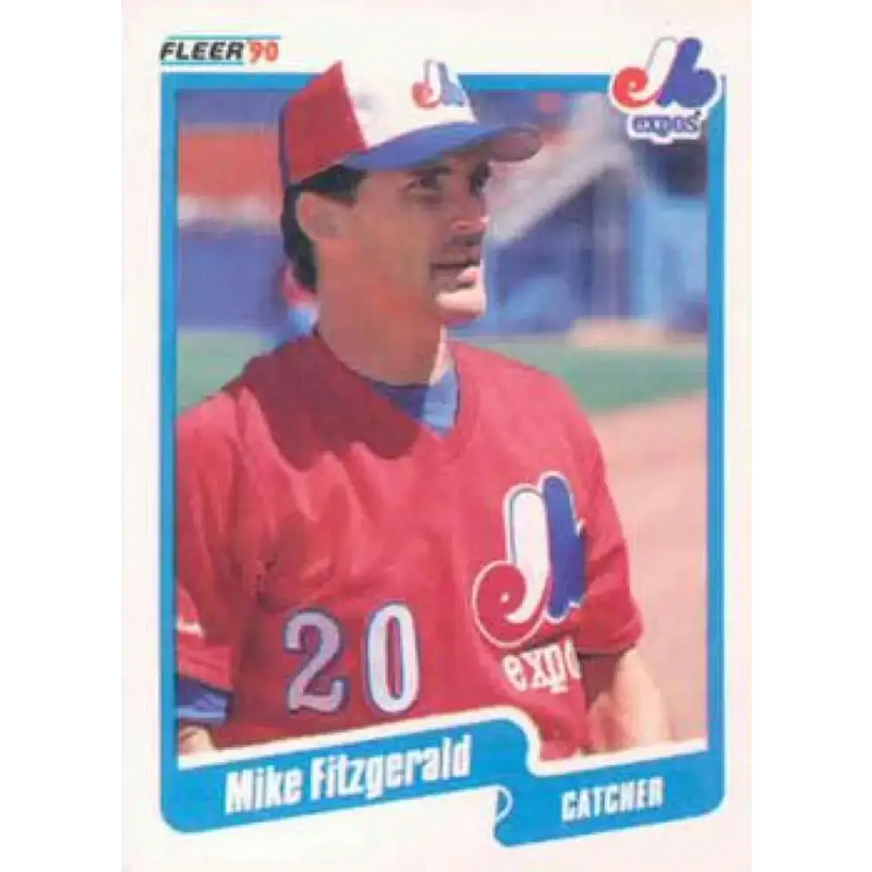 1990 Fleer #343 Mike Fitzgerald NM-MT Montreal Expos Baseball Card - Baseball Card Single
