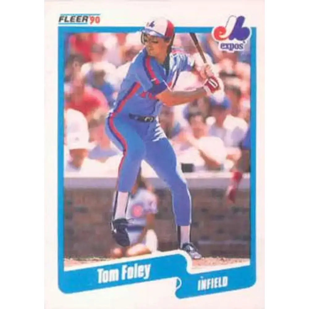1990 Fleer #344 Tom Foley NM-MT Montreal Expos Baseball Card - Baseball Card Single