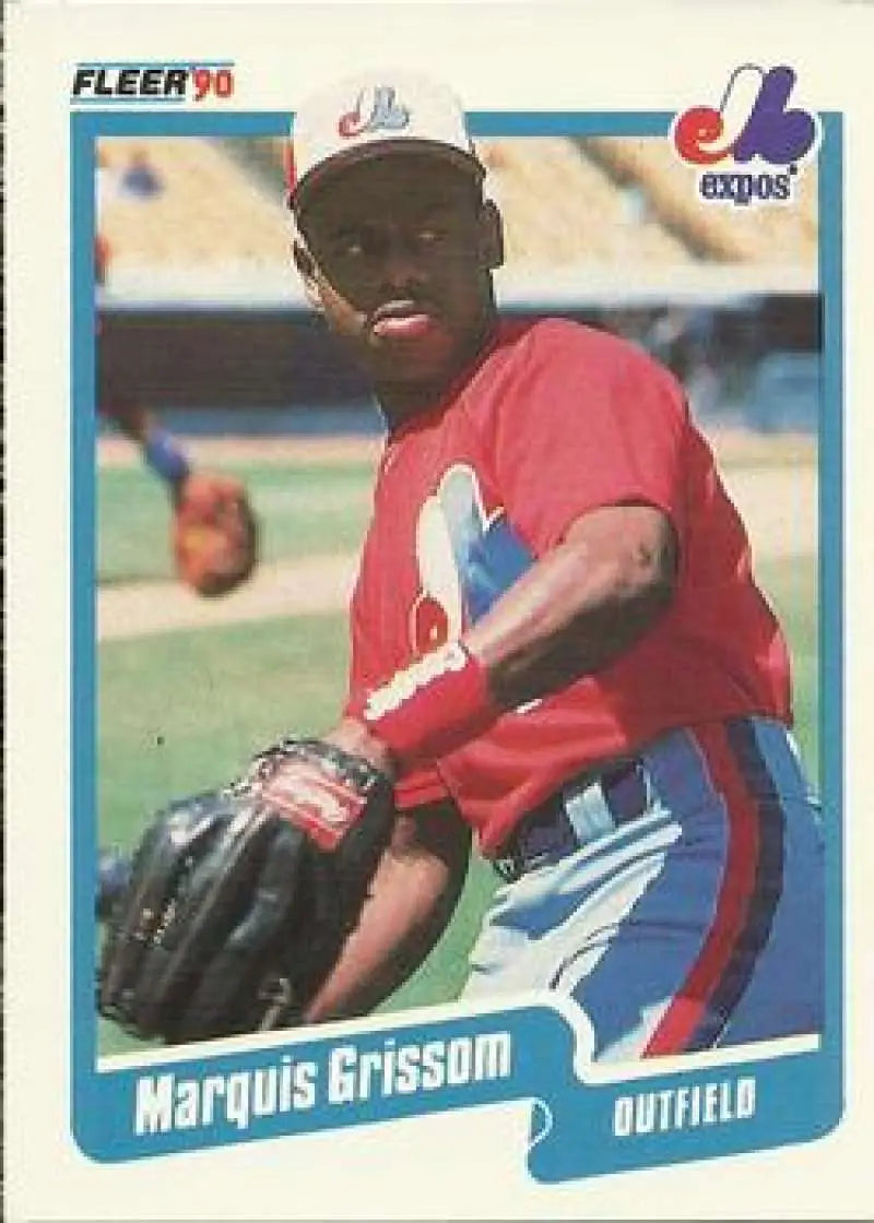 1990 Fleer #347 Marquis Grissom NM-MT RC Rookie Montreal Expos Baseball Card - Baseball Card Single