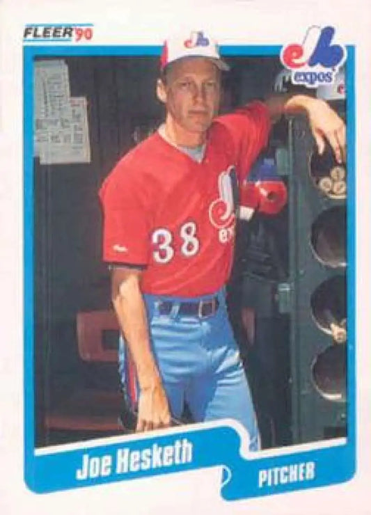 1990 Fleer #349 Joe Hesketh NM-MT Montreal Expos Baseball Card - Baseball Card Single