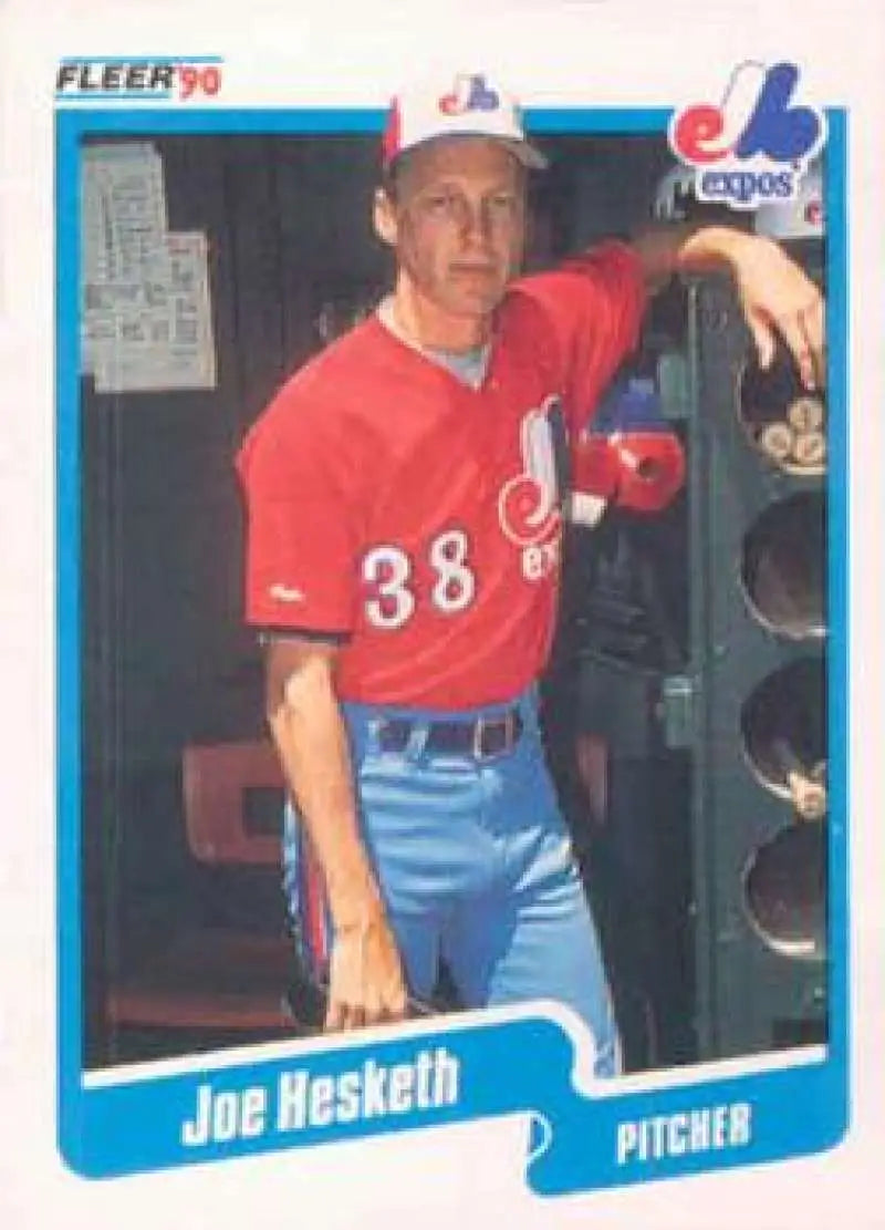 1990 Fleer #349 Joe Hesketh NM-MT Montreal Expos Baseball Card - Baseball Card Single
