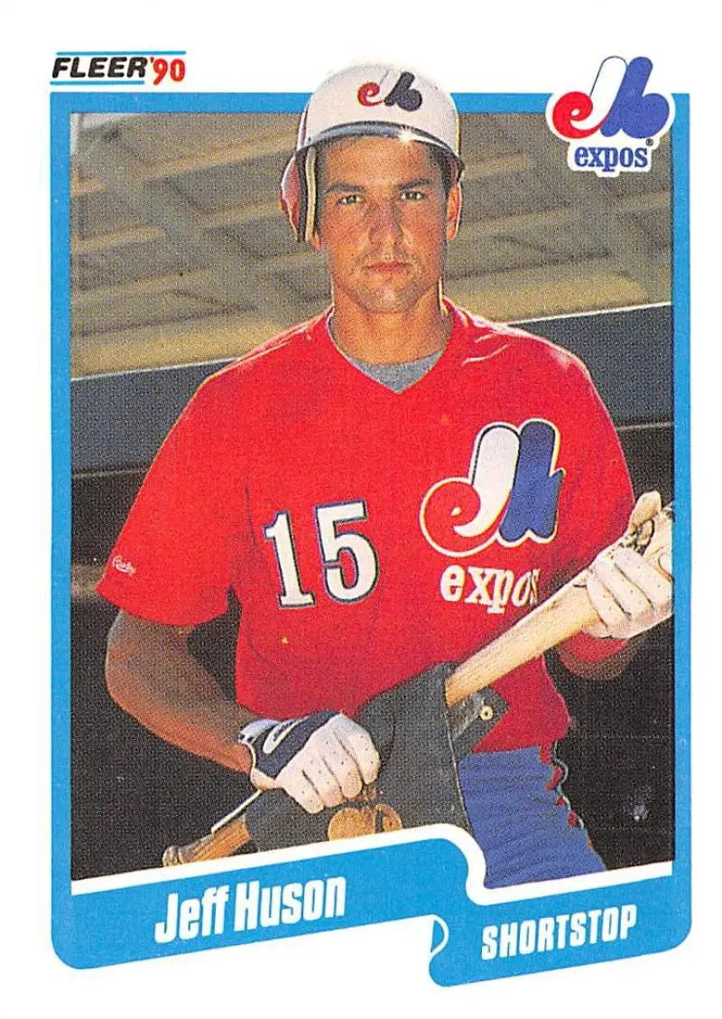 1990 Fleer #350 Jeff Huson NM-MT RC Rookie Montreal Expos Baseball Card - Baseball Card Single