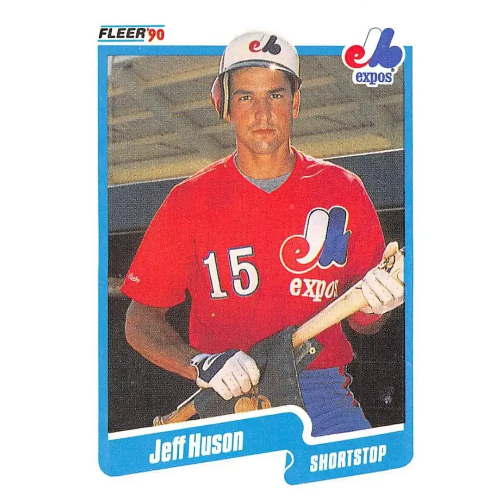1990 Fleer #350 Jeff Huson NM-MT RC Rookie Montreal Expos Baseball Card - Baseball Card Single