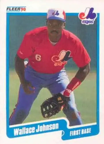 1990 Fleer #351 Wallace Johnson NM-MT Expos - Baseball Card Single