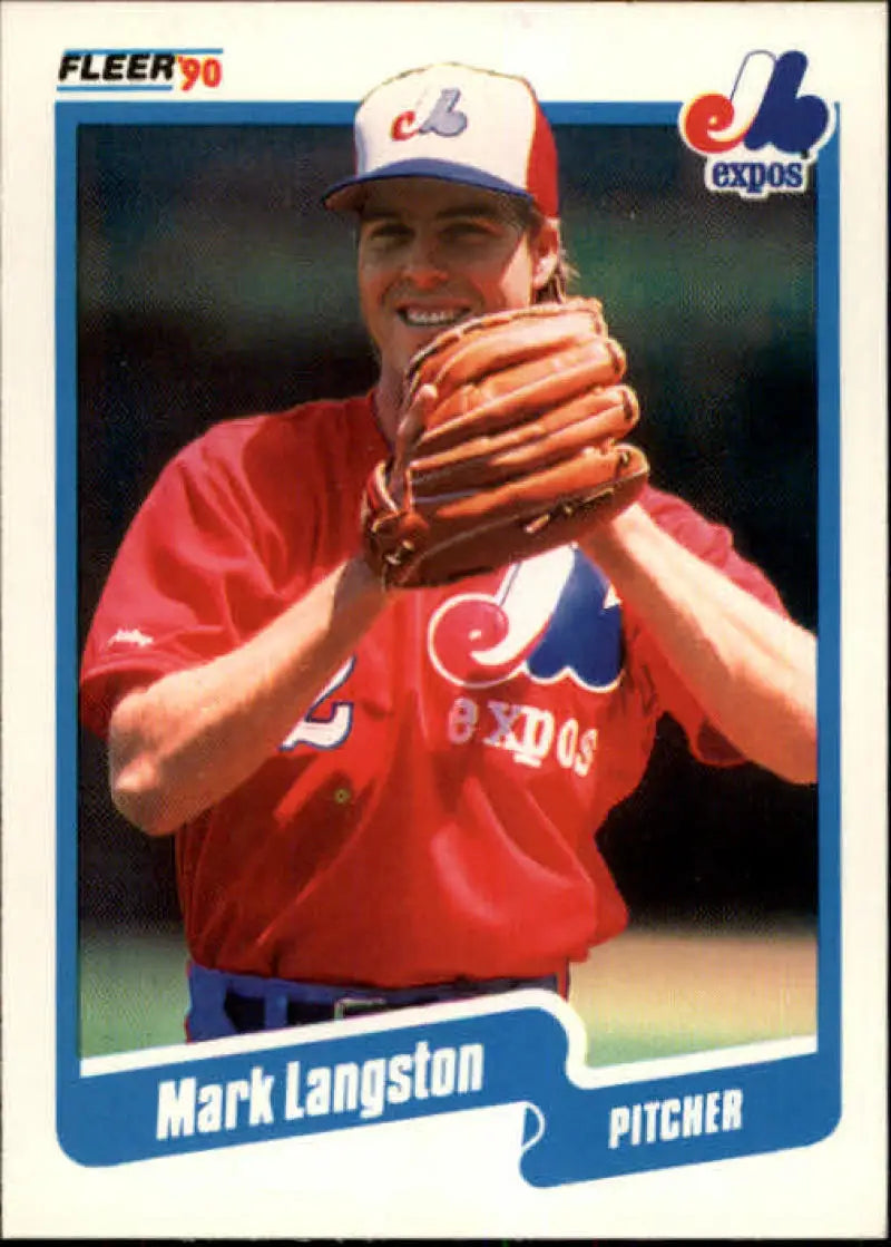 1990 Fleer #352 Mark Langston NM-MT Montreal Expos Baseball Card - Baseball Card Single