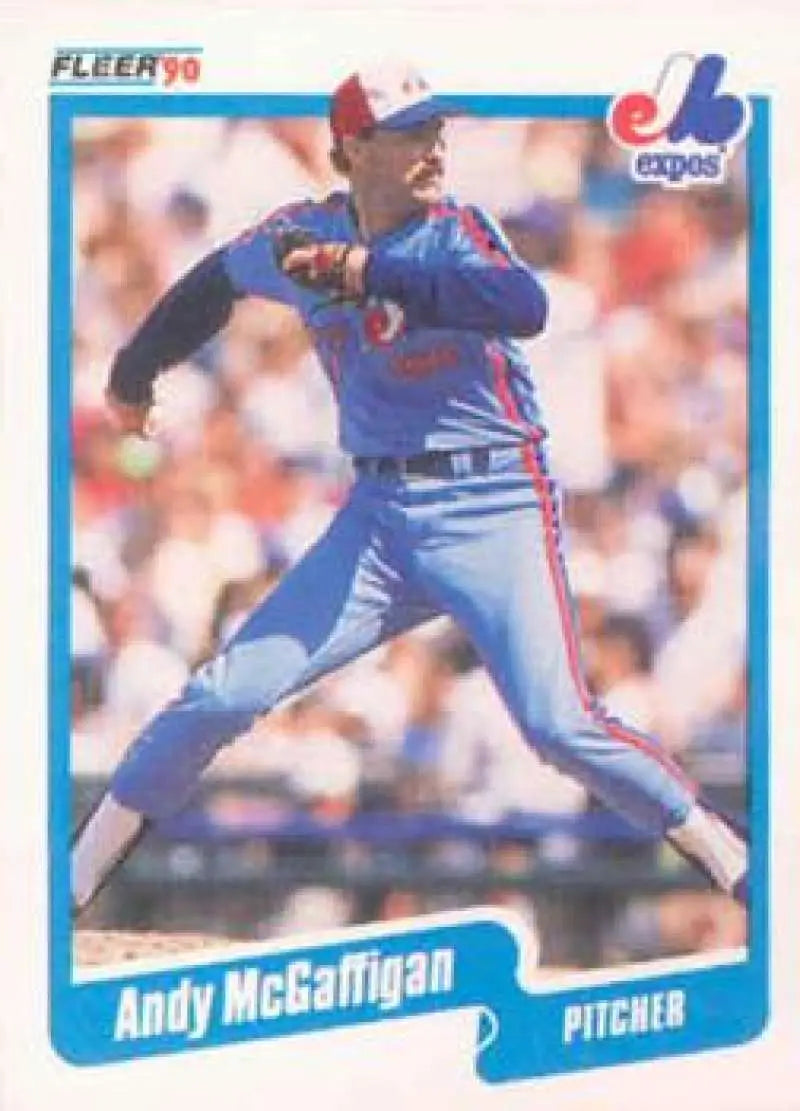 1990 Fleer #355 Andy McGaffigan NM-MT Montreal Expos Baseball Card - Baseball Card Single