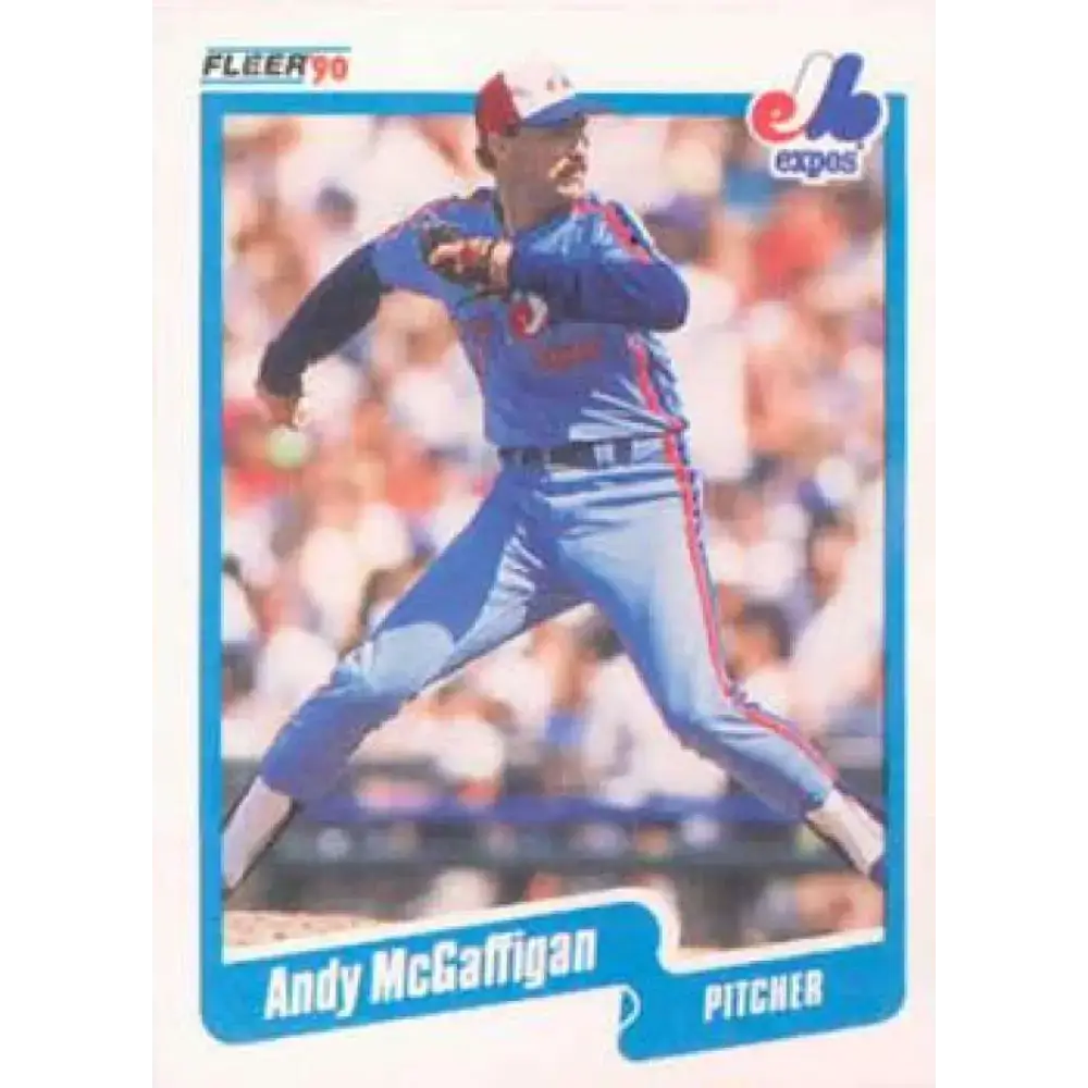 1990 Fleer #355 Andy McGaffigan NM-MT Montreal Expos Baseball Card - Baseball Card Single