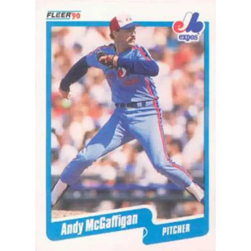 1990 Fleer #355 Andy McGaffigan NM-MT Montreal Expos Baseball Card - Baseball Card Single
